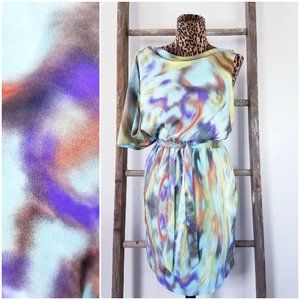 JESSICA SIMPSON Draped Watercolor Dress- Sz 6